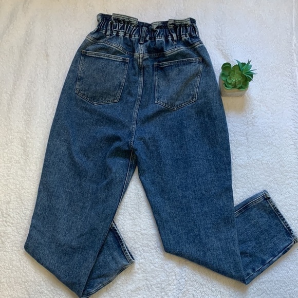 PACSUN Paperbag elastic Waist high-rise vintage Mom Jeans - Picture 7 of 10
